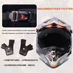 ATV kinder Crosshelm Dirt Bike Off-Road Riders Winter-Sicherheitshelm mit Sonnenbrille fullface helm kinder